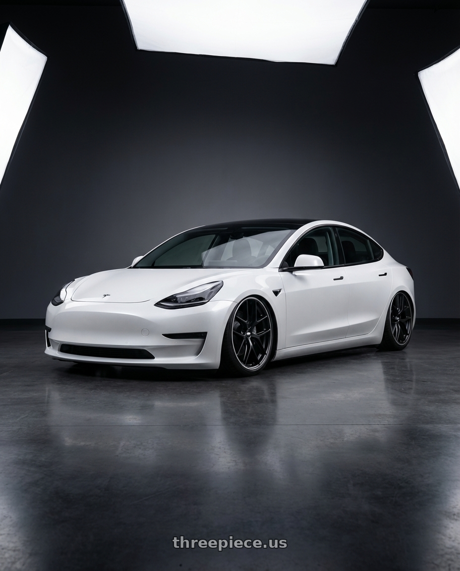 2023 Tesla Model 3 with BBS CC-R 5x114.3 19x8.5+30 Satin Black wheels