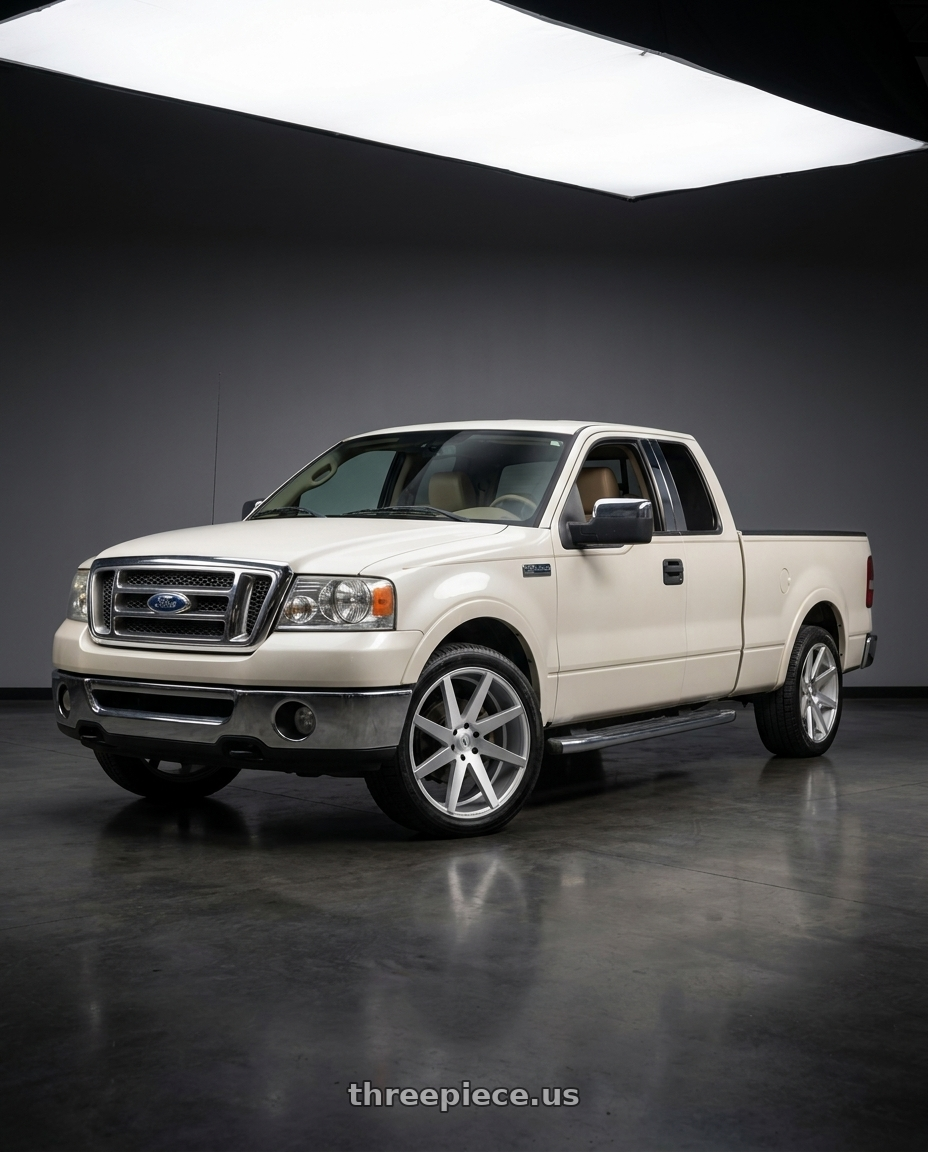 2007 Ford F-150 with Status BRUTE 6X139.7 24X9.5 +15 SILVER W/ BRUSHED MACHINED FACE wheels