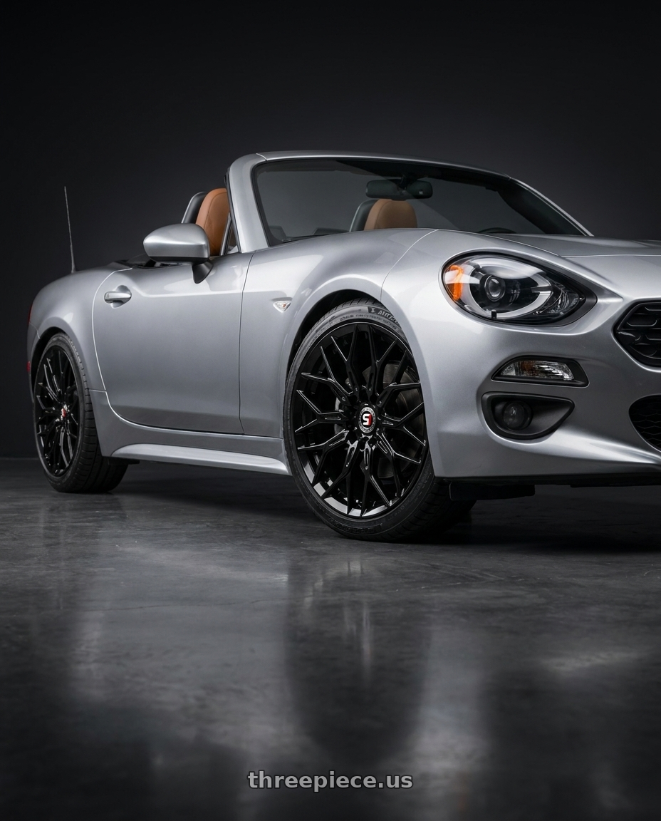 2017 fiat spider 124 with Spec-1 SP-57 4x100/4x114.3 18x8 +38 Gloss Black wheels