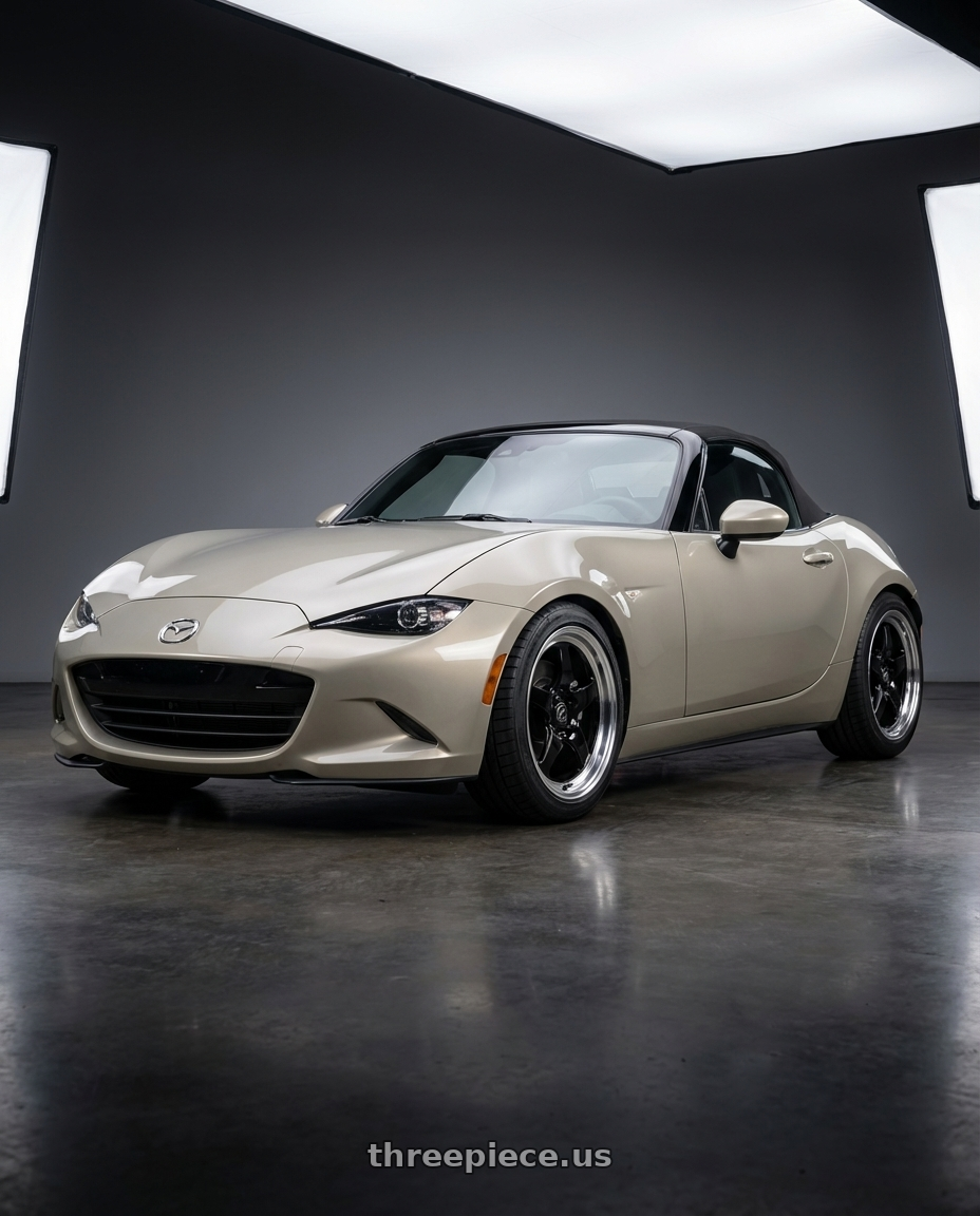 2021 Mazda MX-5 Miata ND with Forgestar D5 Drag 5x114.3 17x7 +6 Gloss Black Machined wheels