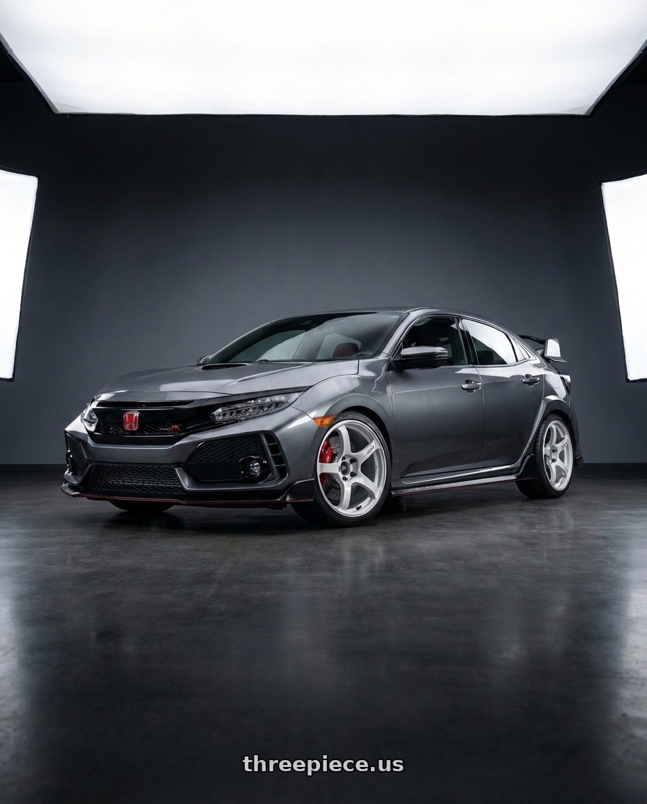 2019 honda civic type r with Advan Racing TC4 5x120 18x9.5 +45 RACING WHITE METALLIC & RING wheels