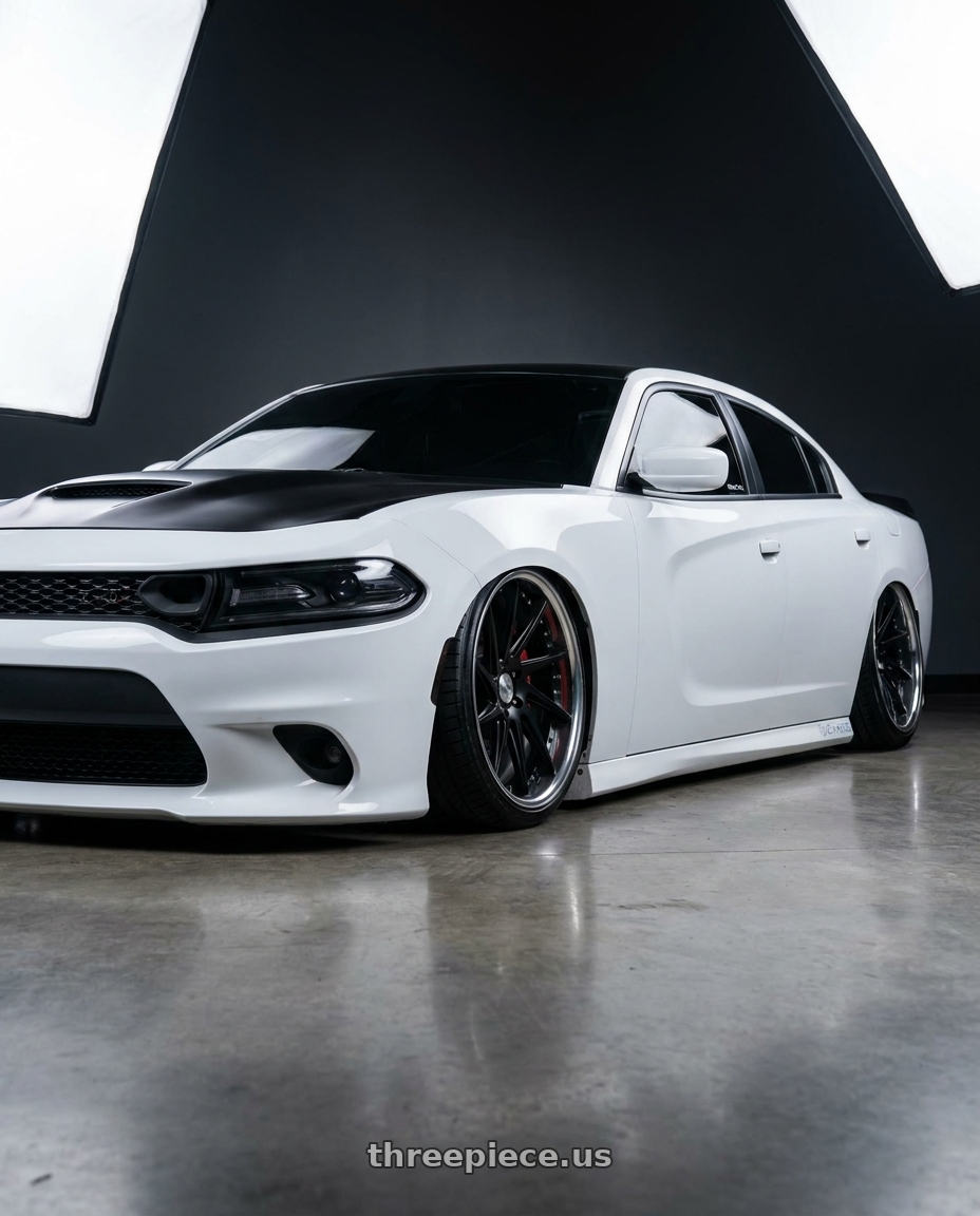 2021 Dodge Charger ScatPack with Work Gnosis Cvs 5x115 20x9.5+22 O Disk Matte Black wheels