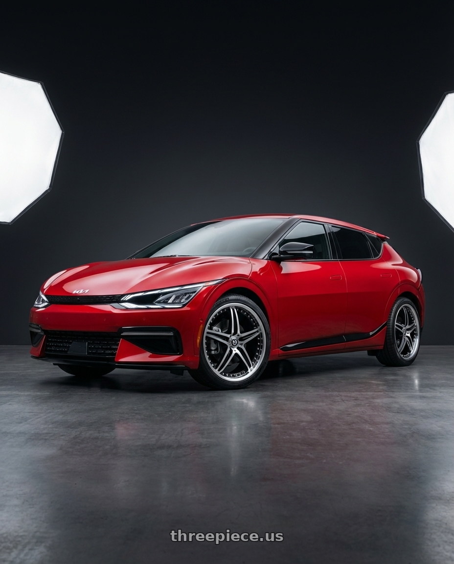 2024 kia ev6 with Motegi MR107 D5S 5X114.3 20X8.5 +42 GLOSS BLACK MACHINED wheels