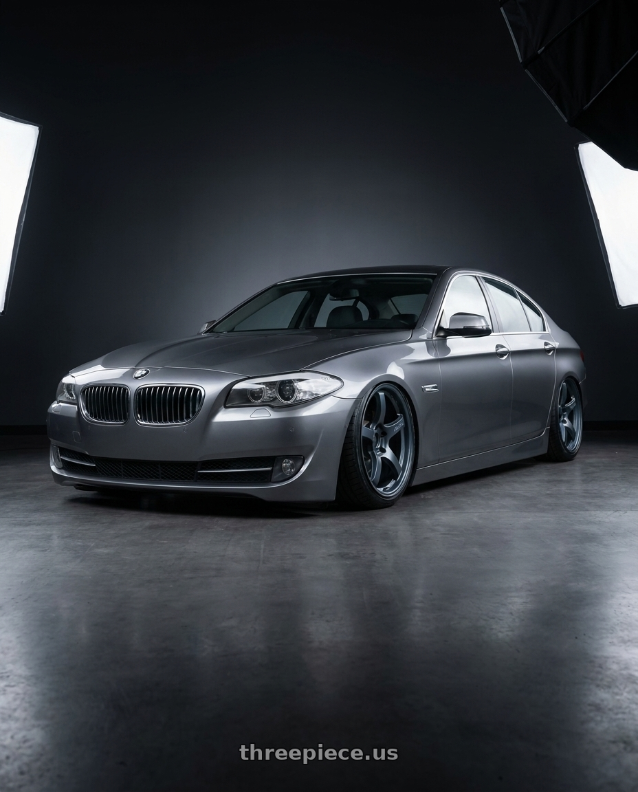 2016 BMW 5 Series F10 with Gram Lights 57CR 5x120 19x9.5+35 Gunblue II wheels