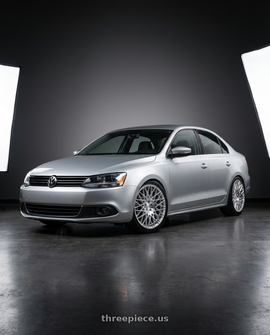 2016 Volkswagen Jetta GLI MK6 with Avant Garde Wheels M540 5X112 18x9 +48 Silver Machined wheels