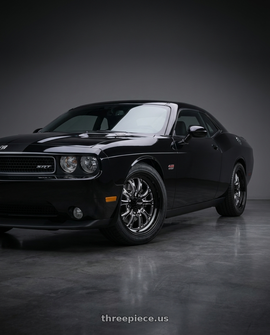 2010 dodge challenger with Boyd Coddington BC3 Bristol 5x114.3 15x8 0 Gloss Black / Milled Spokes wheels
