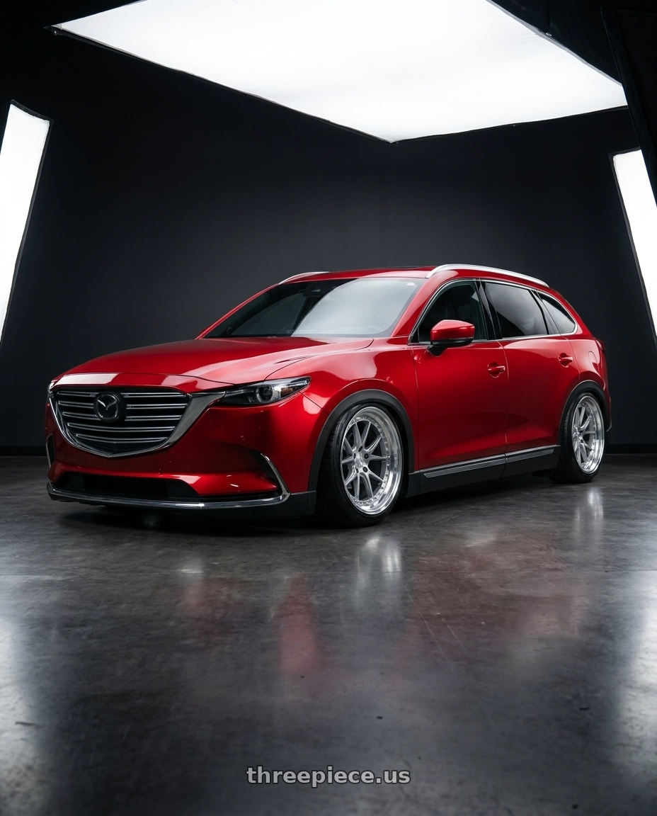 2018 Mazda cx 9 grand touring with Aodhan DS08 5x114.3 18x9.5+30 Silver w/Machined Face wheels