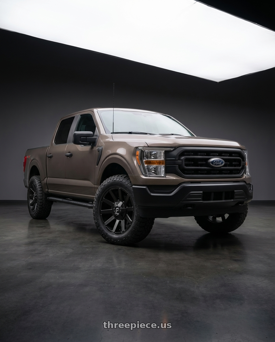 2013 Ford F-150 with Fuel 1PC D437 CONTRA 6X135/6X139.7 20X9 +2 SATIN BLACK wheels