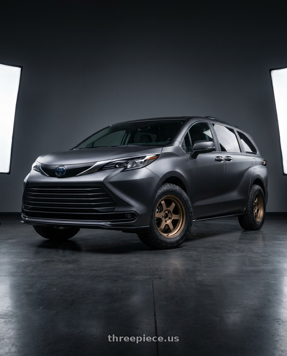 2025 Toyota Sienna with Volk Racing TE37V 10th Anniv 5x114.3 17x7.5+30 Bronze wheels