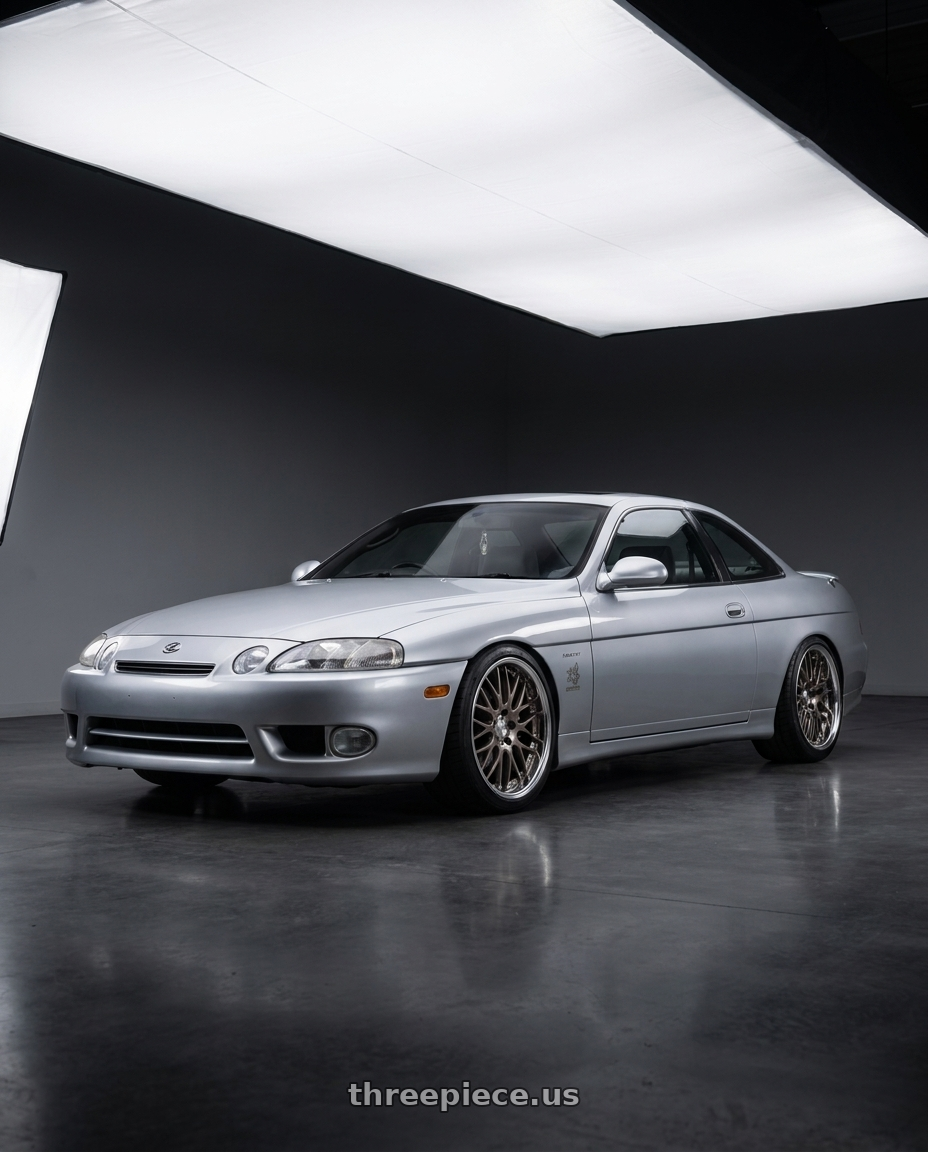 1997 Toyota Soarer with Work Lanvec Lm1 5x114.3 18x10.5+30 A Disk Trans Gray Polish wheels