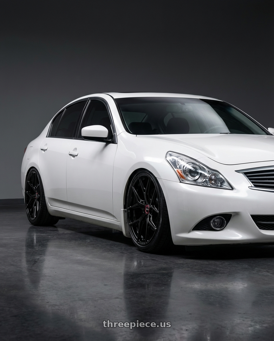 2012 Infiniti G37 with Vossen HF-5 19x8.5 / 5x114.3 / ET32 / Flat Face / 73.1 - Gloss Black Wheel - HF5-9N60 wheels
