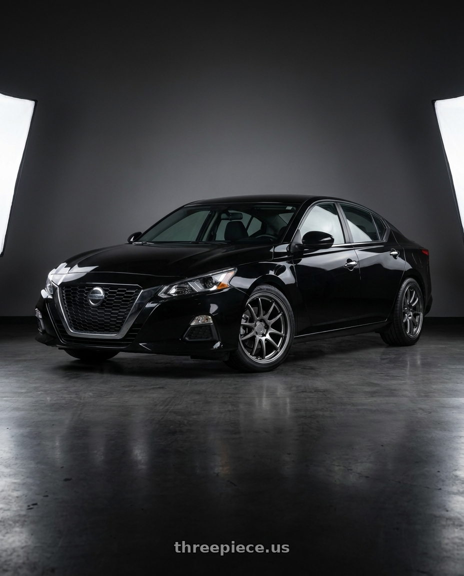 2019 Nissan Altima S with Aodhan DS02 5x114.3 19x9.5+22 Hyper Black wheels