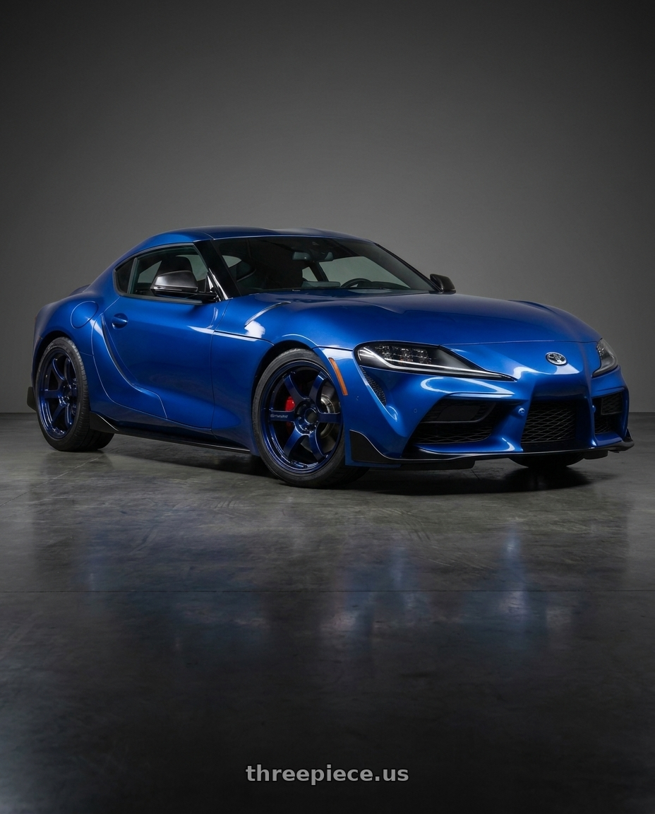 2024 toyota supra with Gram Lights 57DR 5x112 19x9.5+25 Sputter Blue wheels