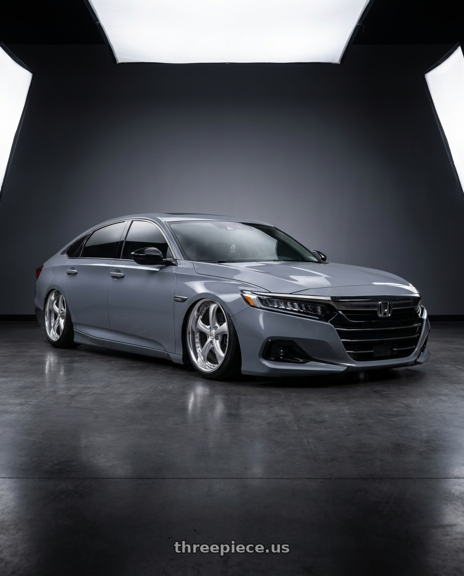 2022 Honda accord 2 0t with Work Wheels VS-KF 5X114.3 19x9.5+9 Light Grey Silver L Disk FULL REVERSE wheels