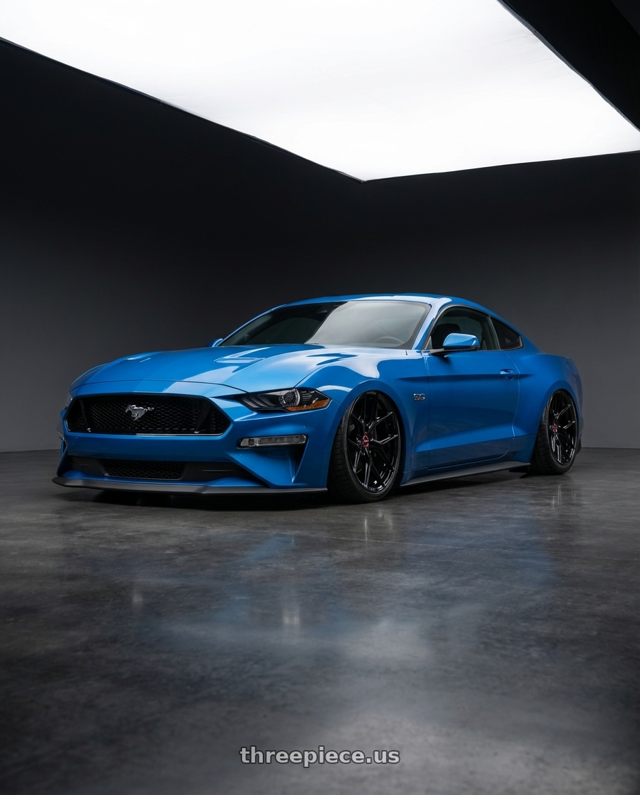 2022 Ford Mustang GT with Vossen HF-5 20x10.5 / 5x114.3 / ET45 / Deep Face / 73.1 -GB - Gloss Black Wheel - HF5-0N10 wheels