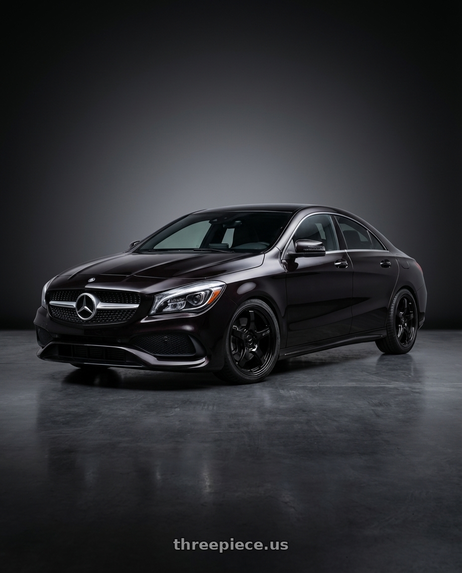 2018 Mercedes-Benz CLA C117 with Gram Lights 57CR 5x112 19x8.5+45 Glossy Black wheels