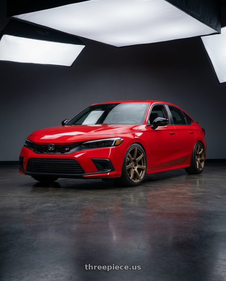 2026 Honda Civic Si with Work Emotion T7r 5x100 18x9.5 +30 Matte Bronze wheels