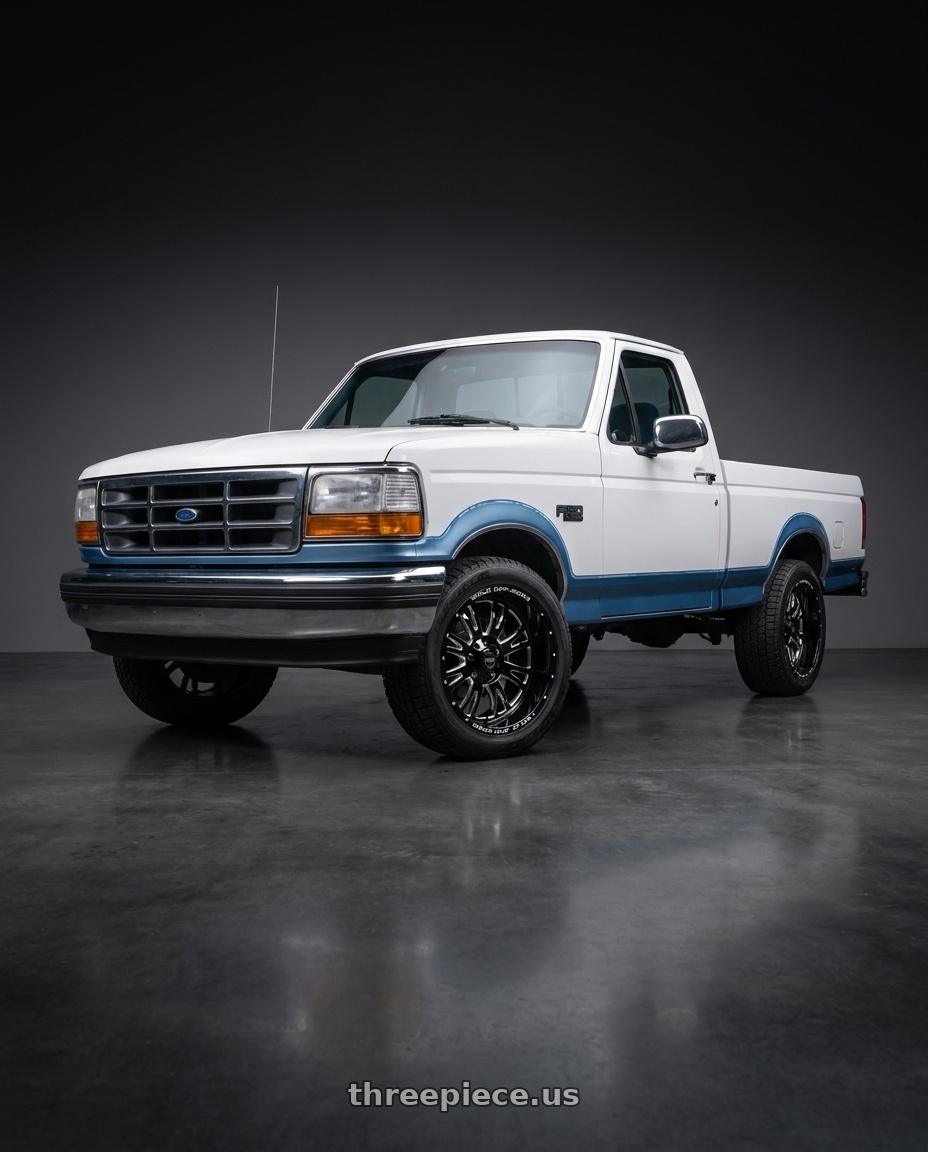 1993 Ford F150 XLT 4 with WELD Off-Road Slingblade 5x139.7 20x9 0 Gloss Black/Milled wheels