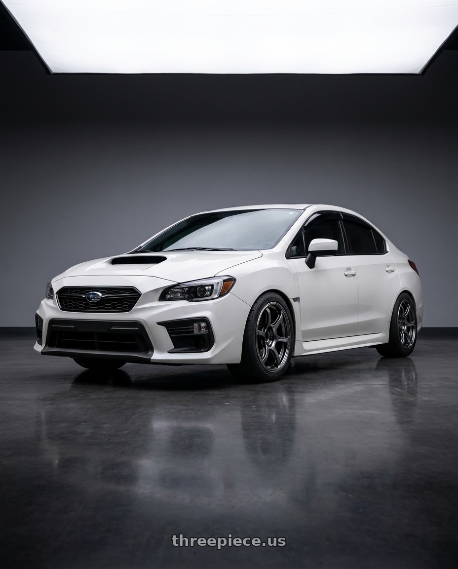 2018 Subaru wrx white  with Advan Racing RG-4 5x114.3 18x9.5 +38 RACING HYPER BLACK & RING wheels