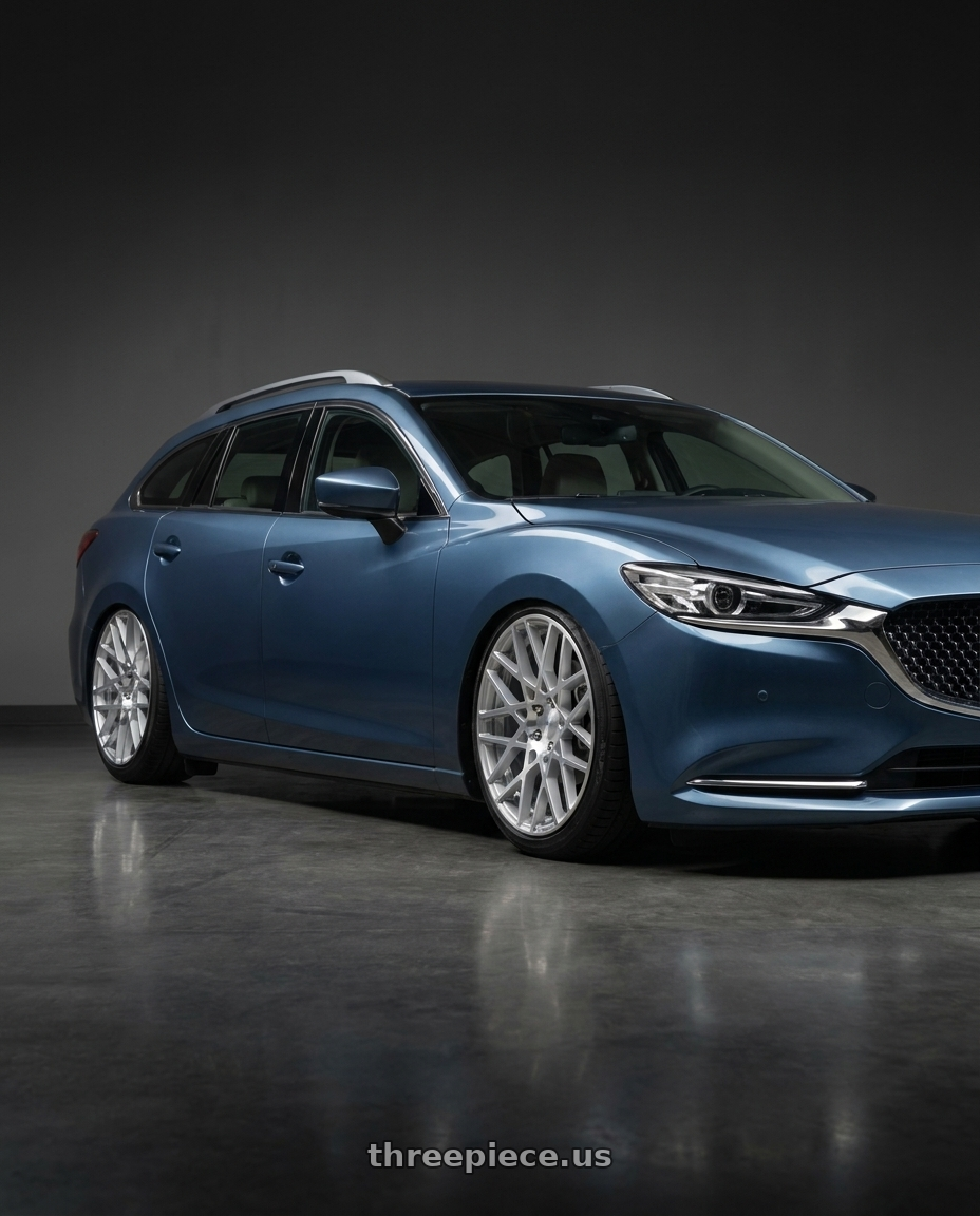 2019 Mazda 6 wagon with Rotiform 1PC R110 BLQ 5X112 18X8.5 +45 GLOSS SILVER MACHINED wheels