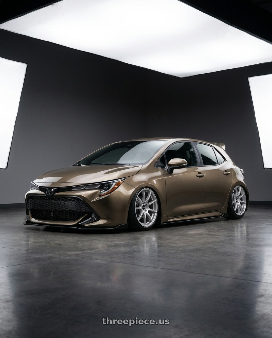 2019 Corolla hatch se oxidize bronze with spoiler with Enkei TS9 5x100 18x8.5+45 Silver Paint wheels