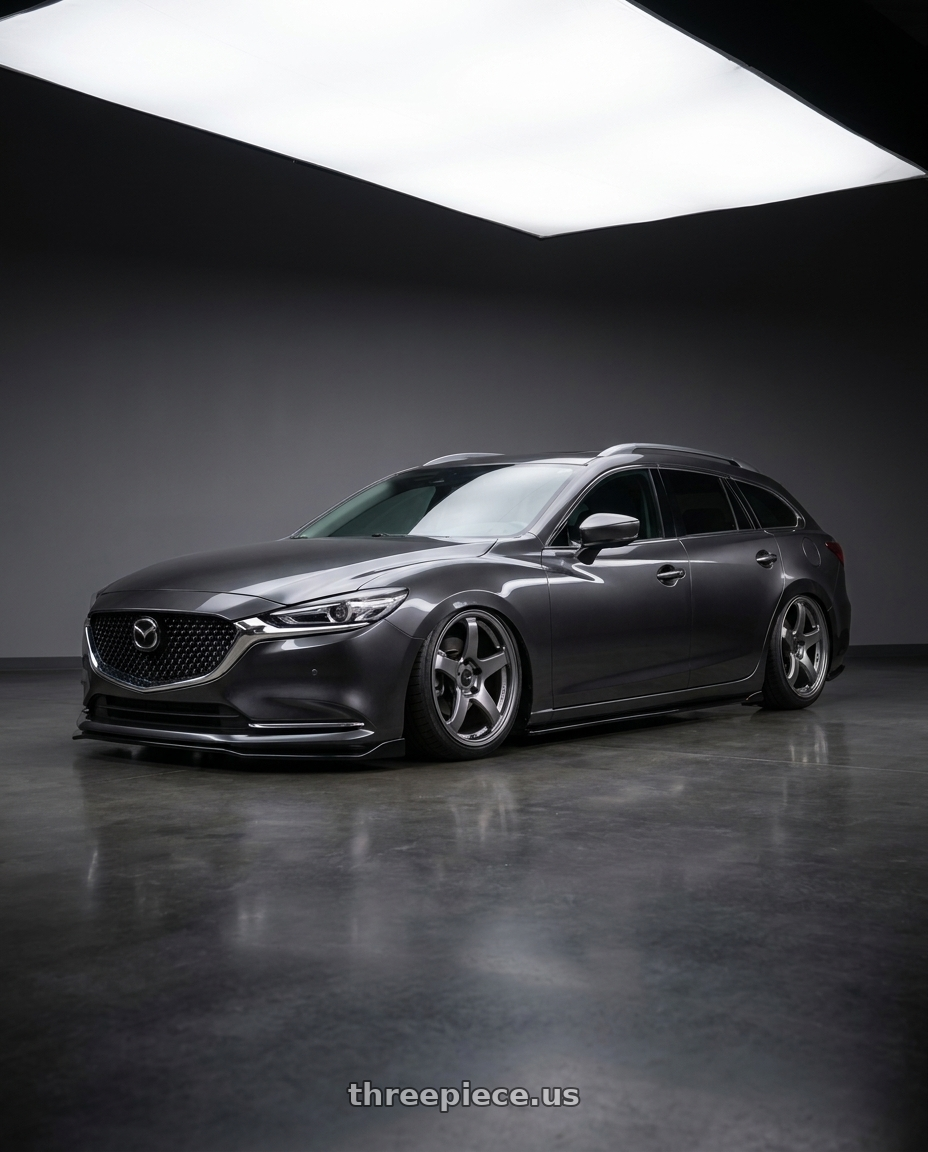2019 Mazda 6 wagon with Enkei PF05 5x114.3 19x8.5+38 Dark Silver wheels