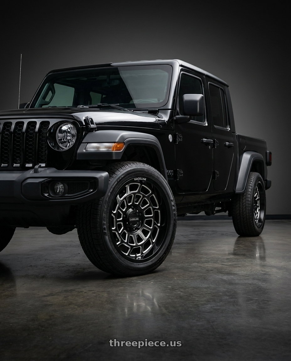 2021 jeep gladiator  with Raceline 955M Warp 5x127 20x10 -19 Satin Black and Milled wheels