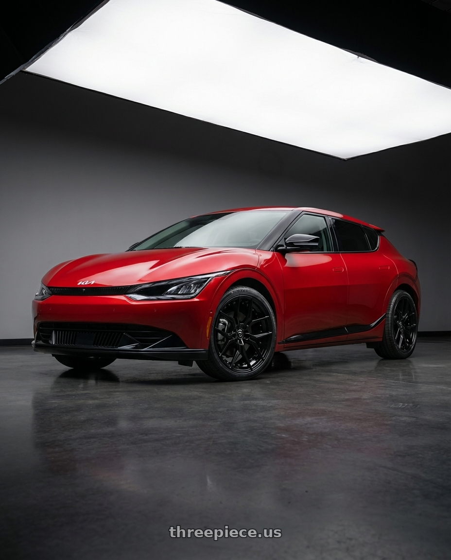 2024 kia ev6 with MARQUEE WHEELS M1000 5x120 20x9+33 GLOSS BLACK wheels