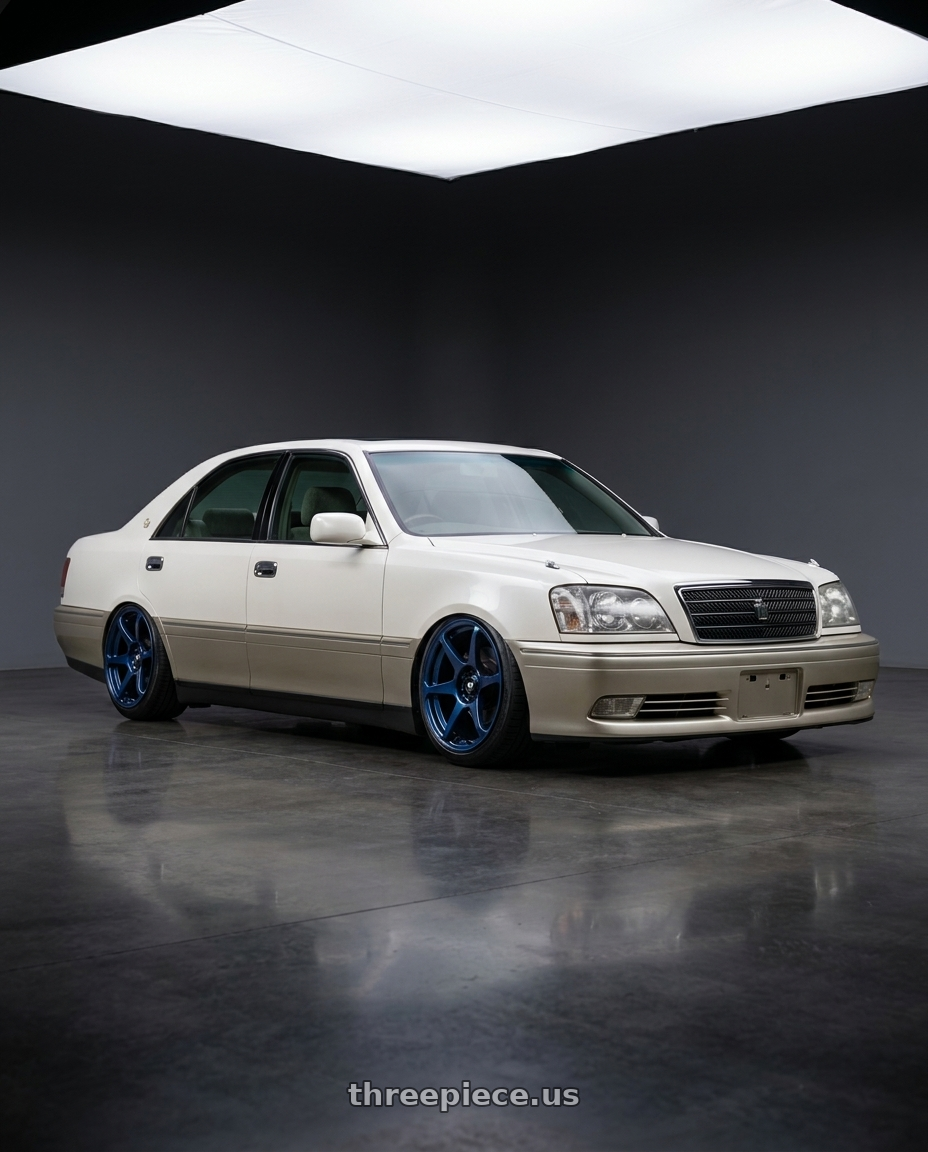 1998 Toyota crown royal extra with Motegi MR154 BATTLE 5X114.3 17X8 +30 MIDNIGHT BLUE wheels