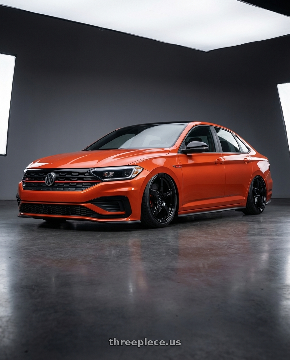 2023 Volkswagen Jetta GLI MK7 with Gram Lights 57CR 5x112 19x10.5+35 Glossy Black wheels