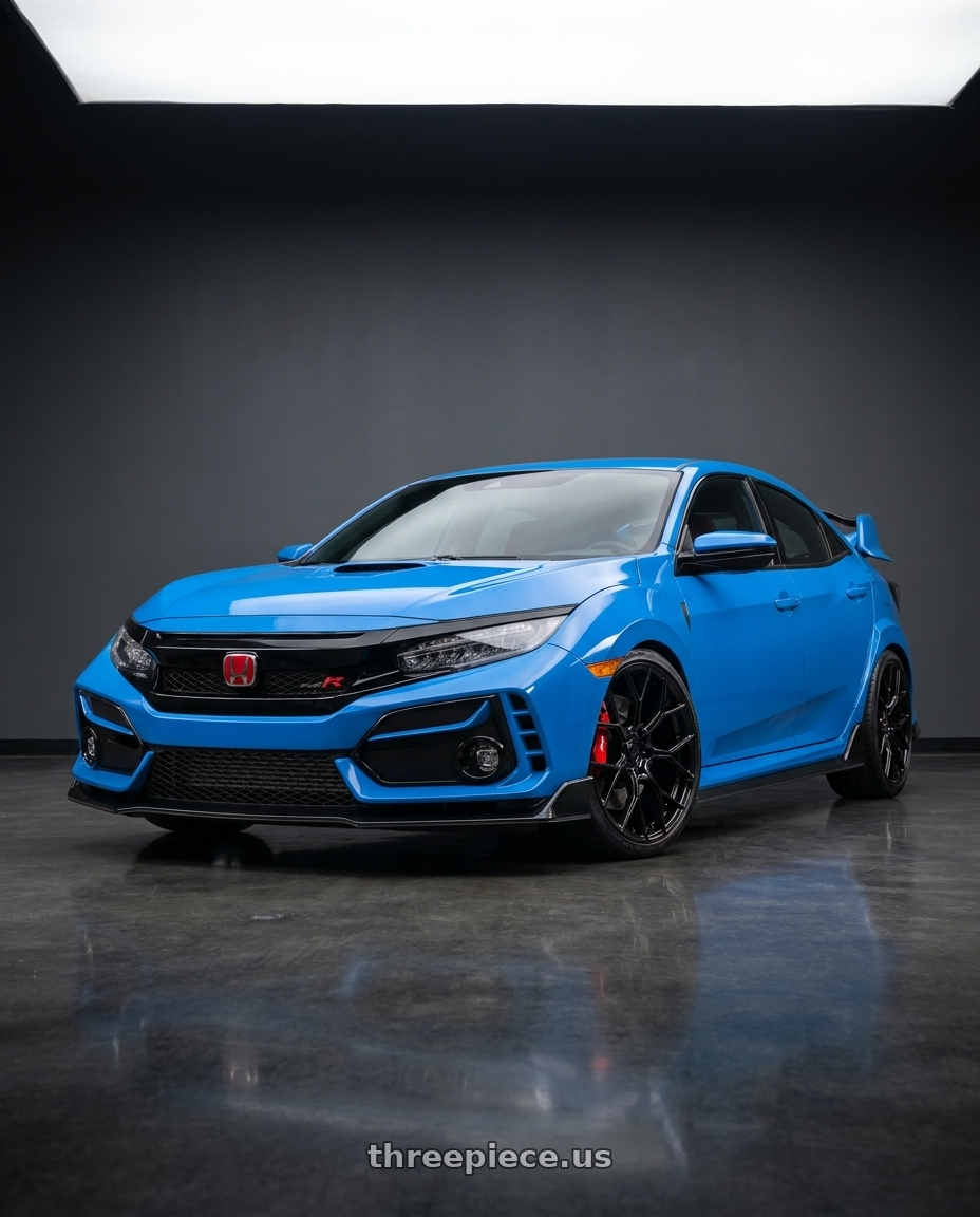2021 Honda Civic Type R with DOLCE PERFORMANCE PISTA 5x114.3 20x10 +40 Gloss Black wheels