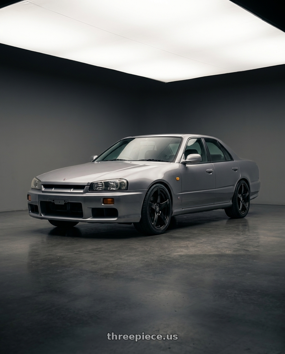 1998 Nissan Skyline Hr34 Sedan with Forgestar CF5 5x114.3 18x9 +35 Gloss Black wheels