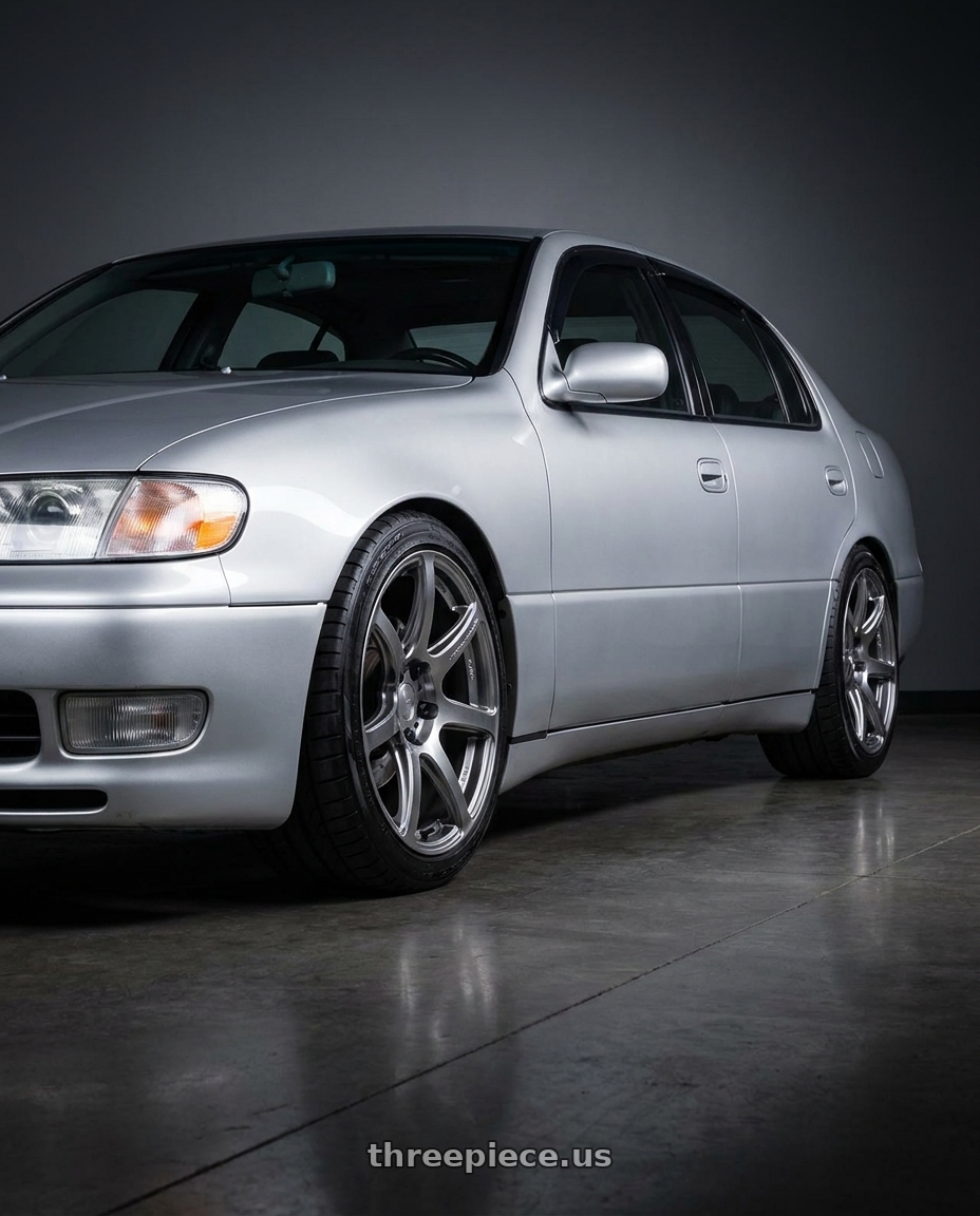 1995 lexus gs300  with Work Emotion T7r 5x114.3 18x9.5 +22 Gt Silver wheels