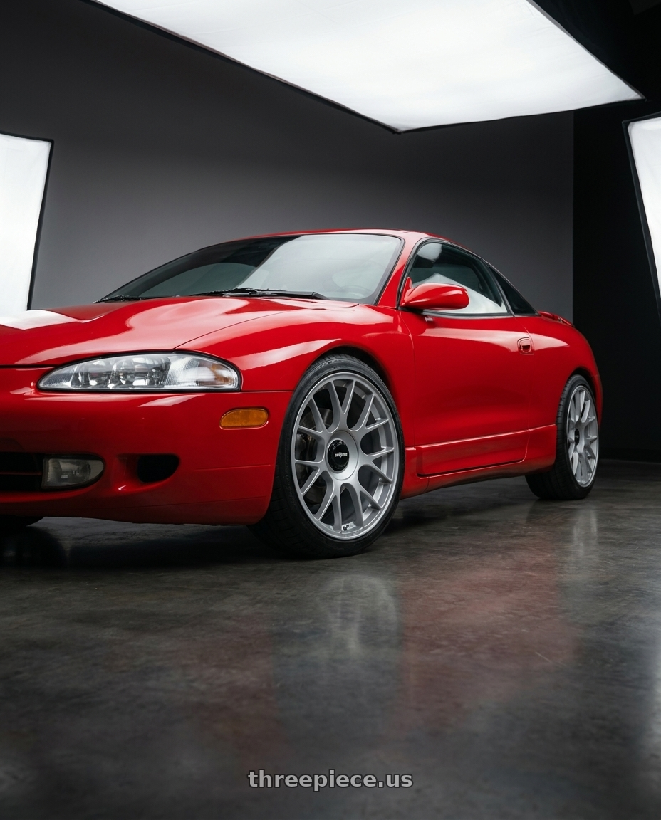 1996 mitsubishi eclipse with Rotiform TUF-R 5x112 18x9.5 +35 Satin Silver wheels