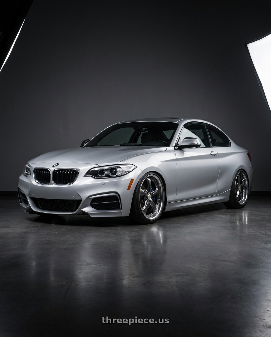 2016 bmw m235i with Work Wheels VS-KF 5X114.3 19x7.5+34 Brilliant Silver Black A Disk FULL REVERSE wheels