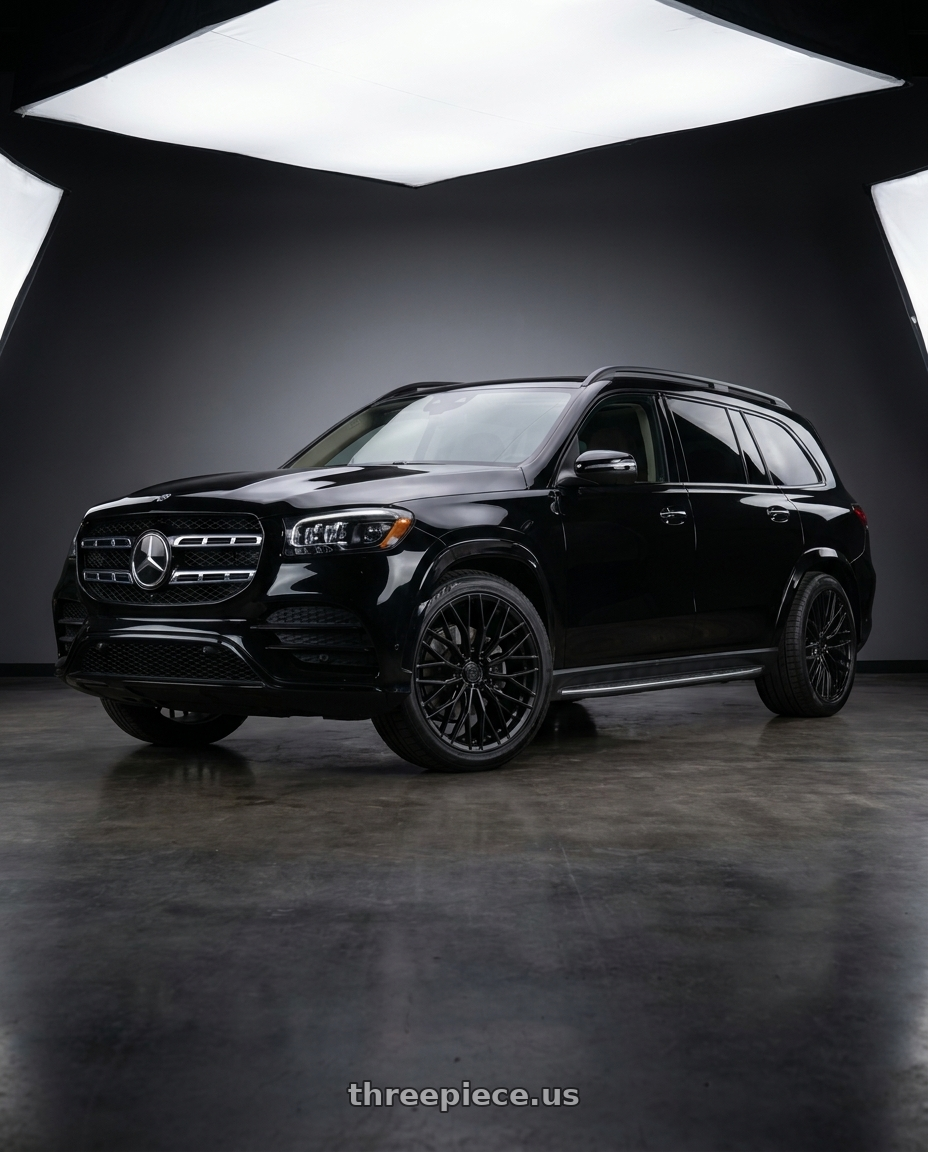2023 Mercedes GLS 450 with Brada FR100 5x112 21x11 +35 Satin Black wheels