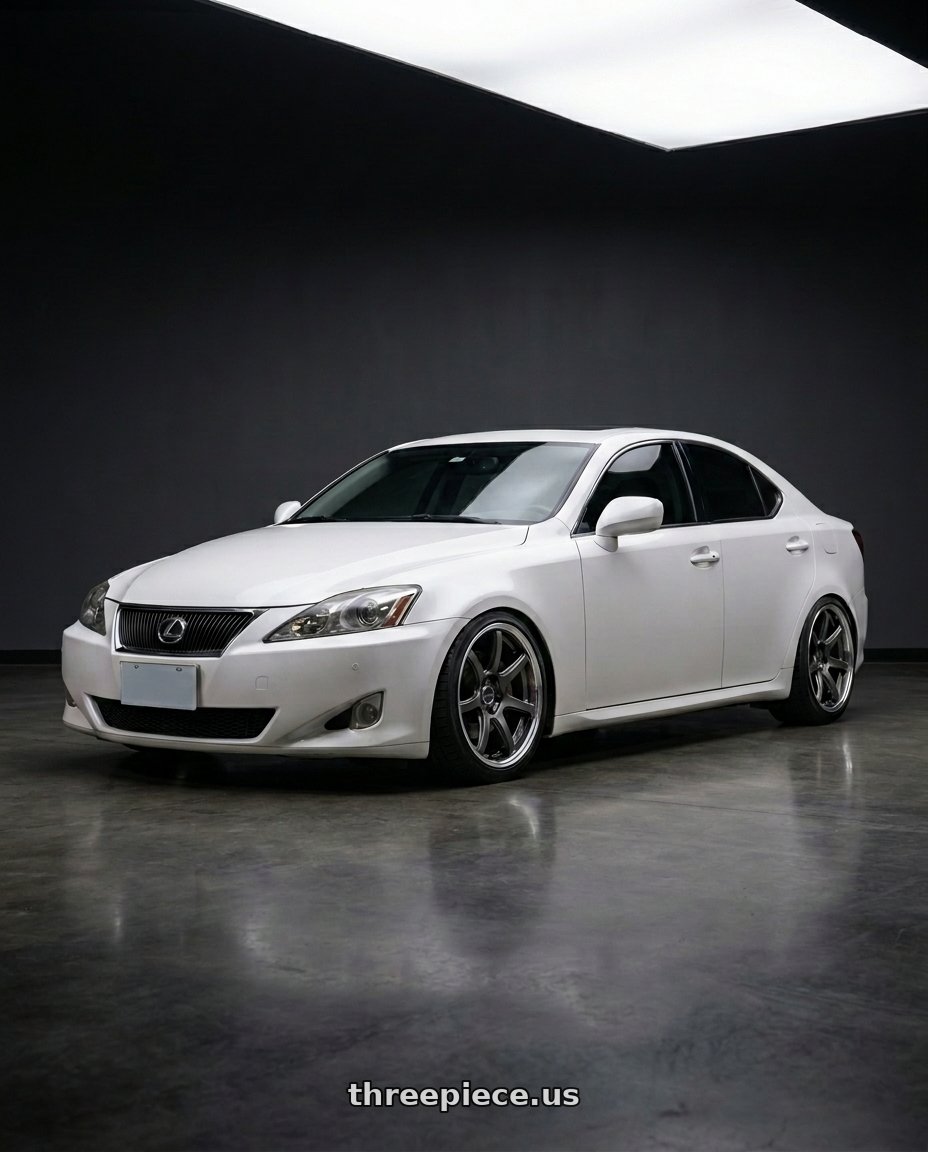 2010 Lexus is250 with Work Emotion Zr10 4x100 15x5 +48 Glim Black Diamond Rim cut wheels
