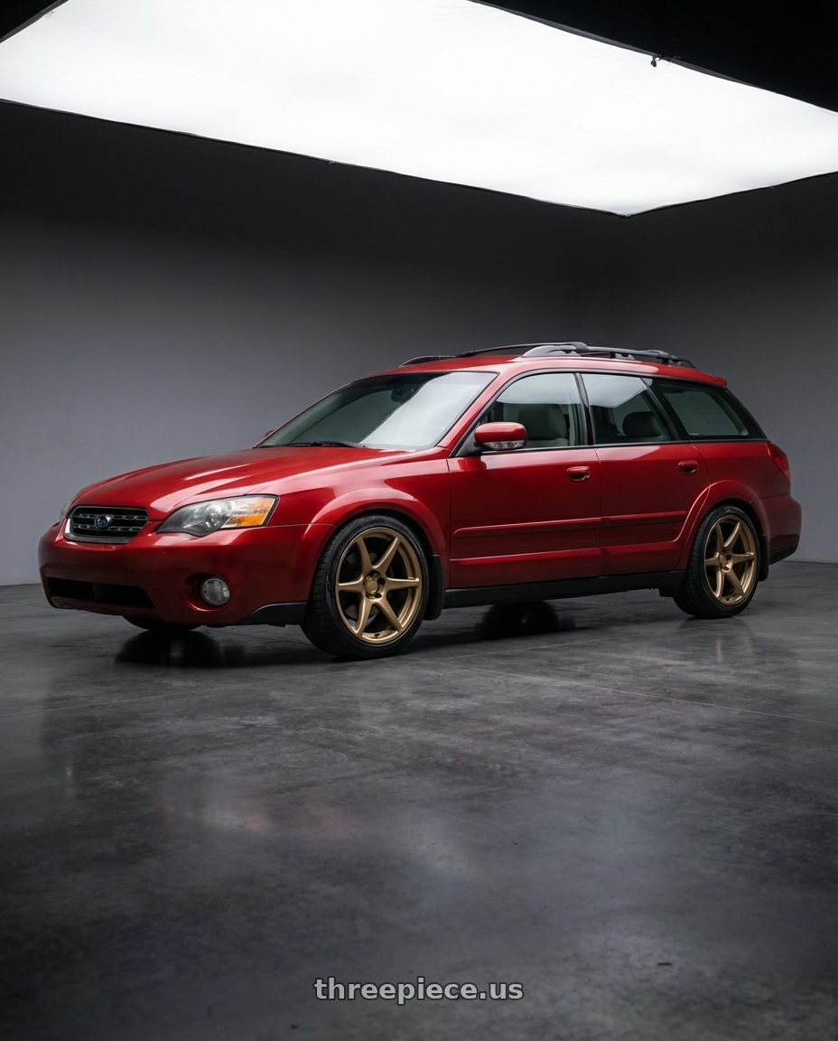 2005 outback xt with Kansei K11B Tandem 5X100 18x8.5 35 Bronze wheels