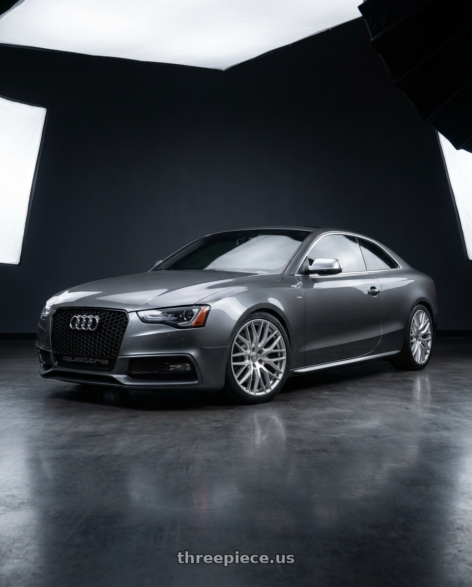 2015 Audi S5 Coupe Monsoon Grey Metallic with ESR Wheels FORGETECH SERIES RF2 5x112 19x9.5 +35 Hyper Silver wheels
