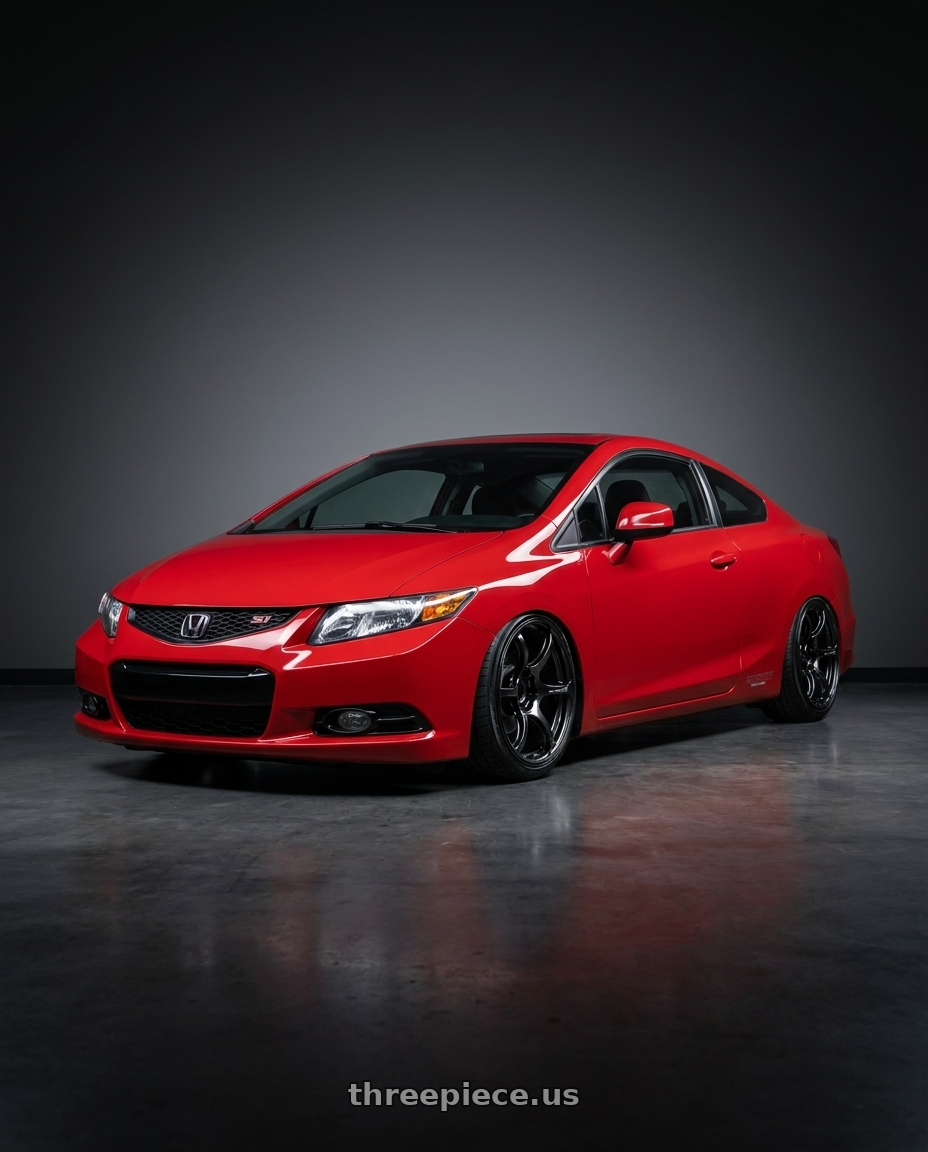 2011 Honda Civic Si with Advan RGIII 5x114.3 18x10.5+15 Gloss Black wheels