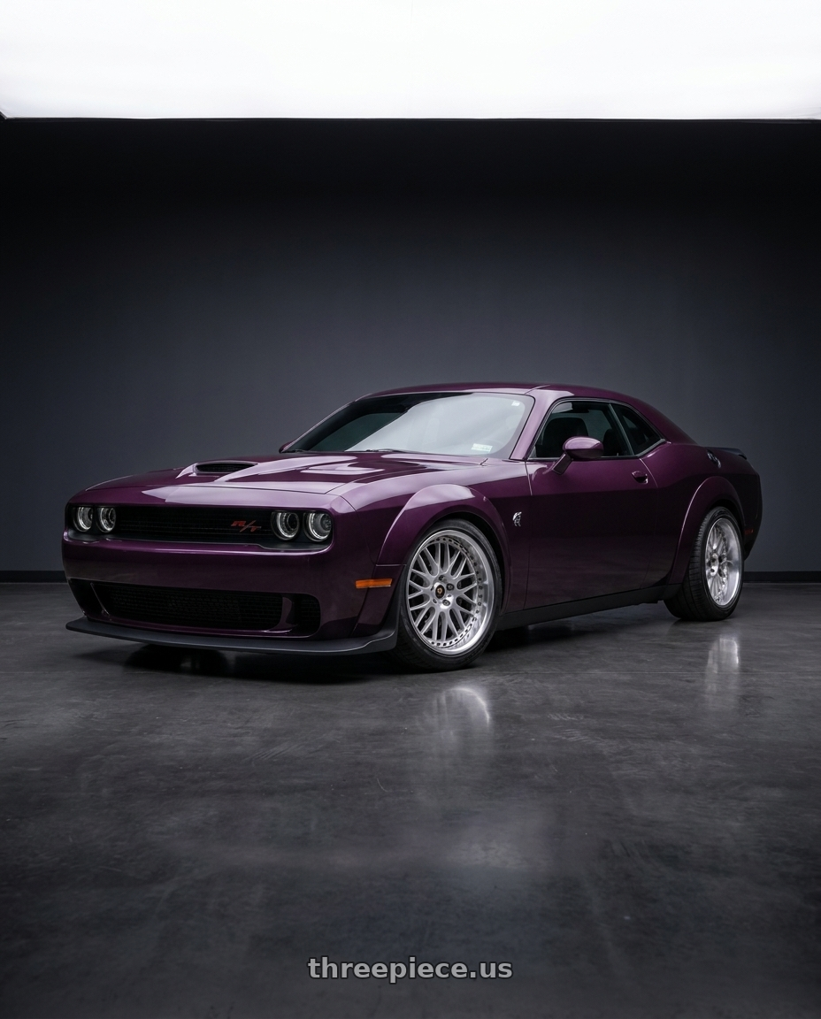 2022 DODGE CHALLENGER R T with Work Vs-Xx 5x115 20x11-2 R Disk Light Grey Silver wheels