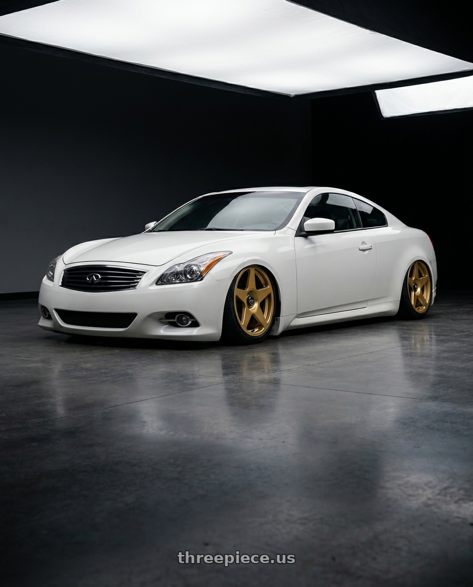 2014 Infiniti G37 Coupe with fifteen52 TARMAC EVO 5x114.3 / 5x120 19x8.5 +35 GOLD (GLOSS GOLD) wheels