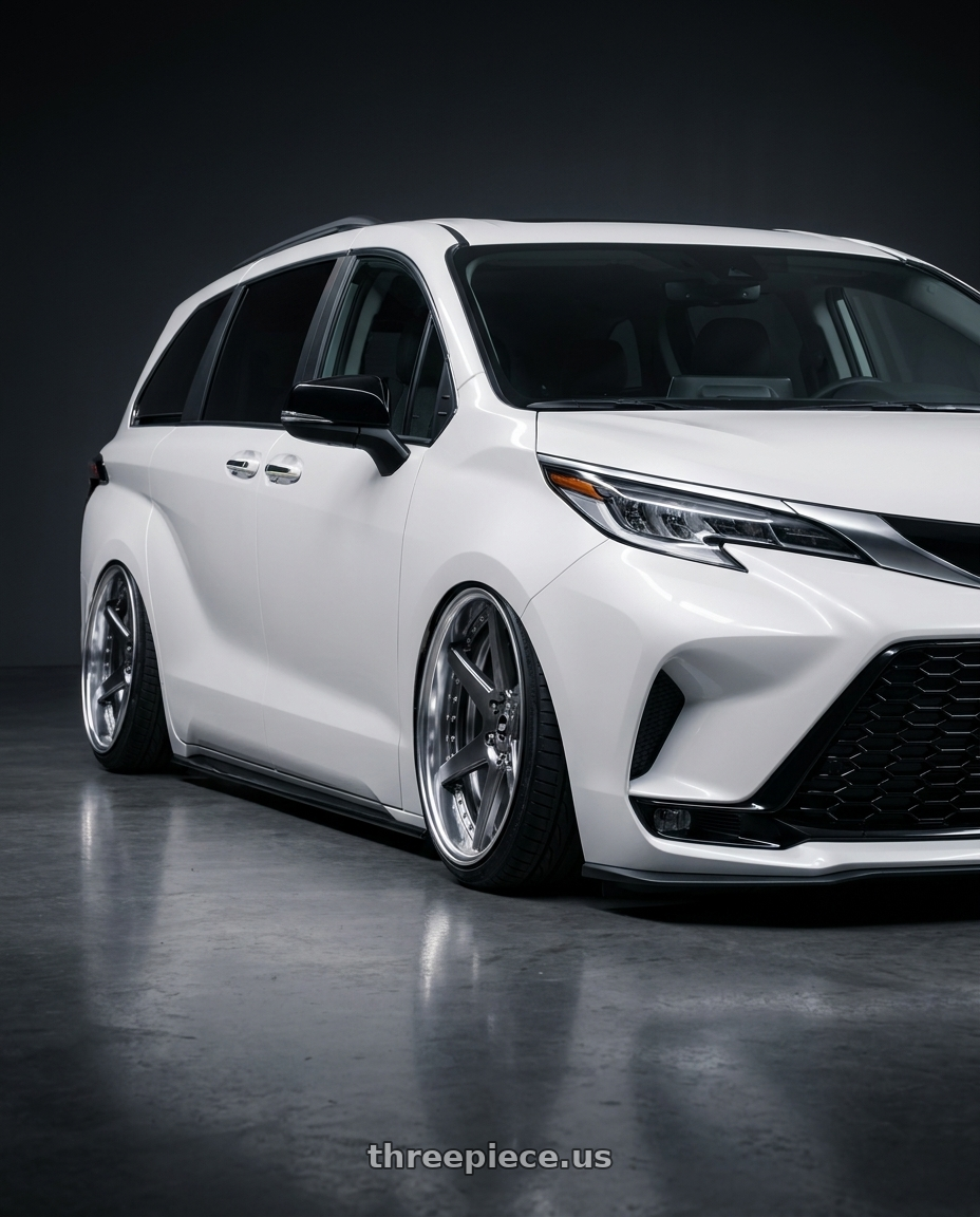 2025 Sienna Xse with Work Zeast Black Label Bst1 5x100 19x8+0 A Disk Brilliant Silver Black wheels