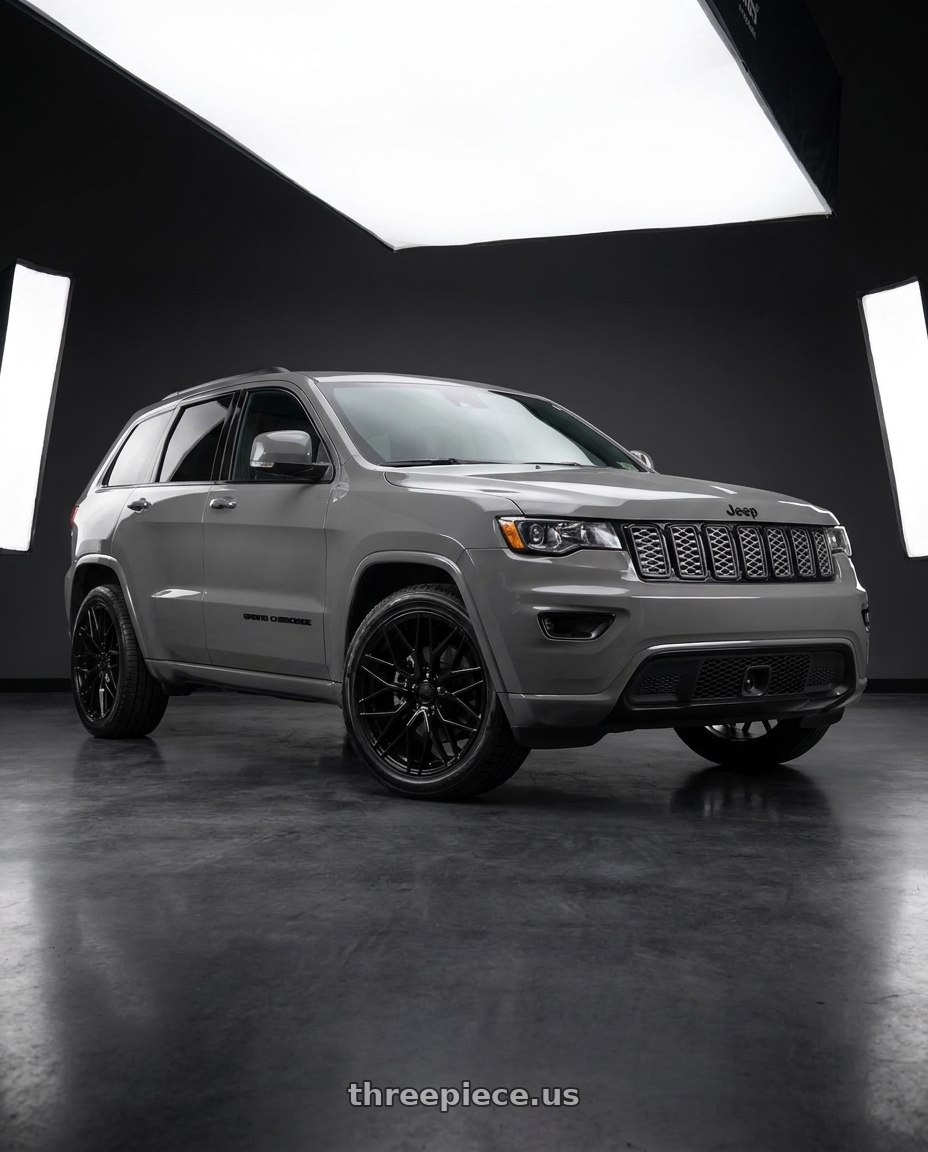 2021 Jeep Grand Cherokee Overland with Avant Garde Wheels M520R 5X127 22x10.5 +30 Gloss Black wheels