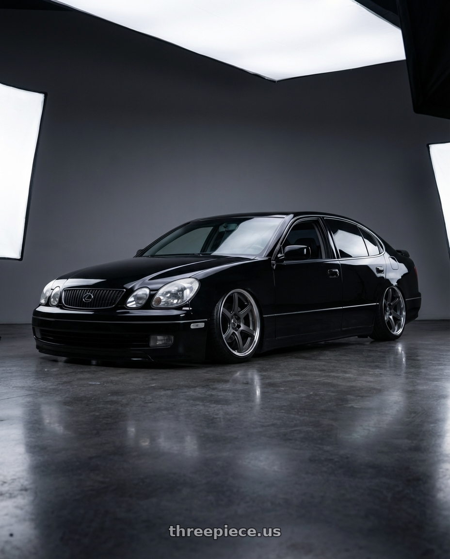 2004 Lexus gs430 black with Work Emotion T7R 2P wheels