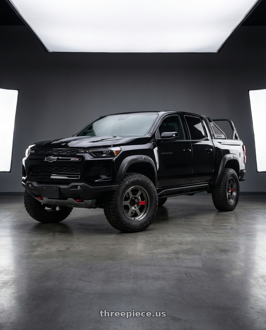 2024 Chevrolet Colorado zr2 bison with Volk Racing TE37XT SL M-Spec 6x139.7 18x9.0 0 Pressed Graphite wheels