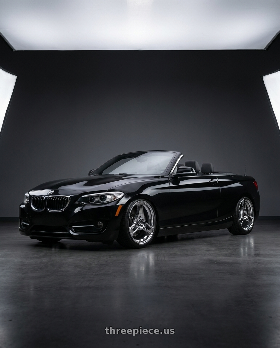 2016 bmw 228i 2D convertible with HERITAGE WHEEL BUSHIDO MONOC 5x120 18x9.5 +38 CHROME wheels