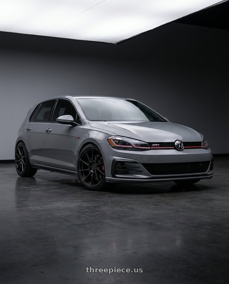 2019 Volkswagen GTI MK7 with Aodhan AH09 5x112 18x8.5 +35 Matte Black wheels