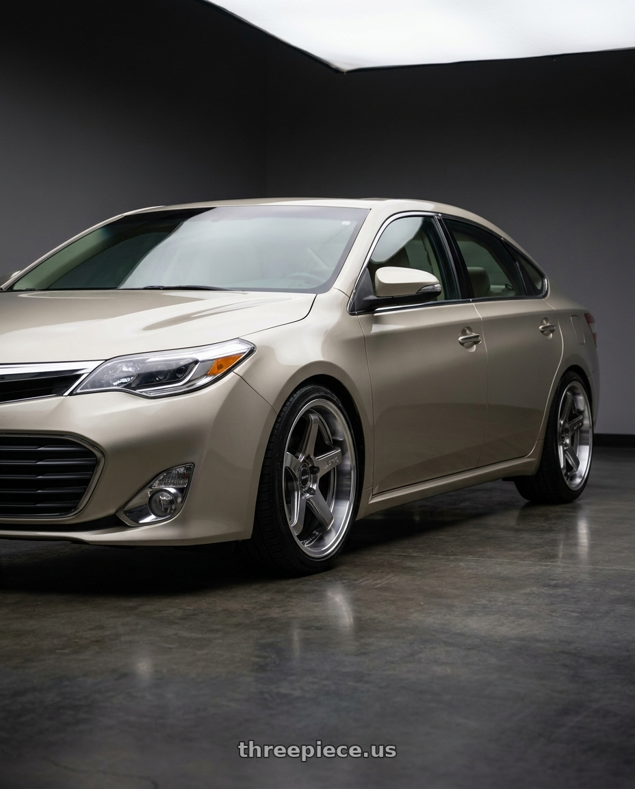 2013 toyota avalon with F1R FC5 5x114 18x8.5 +38 Hyper Black/Polish Lip wheels