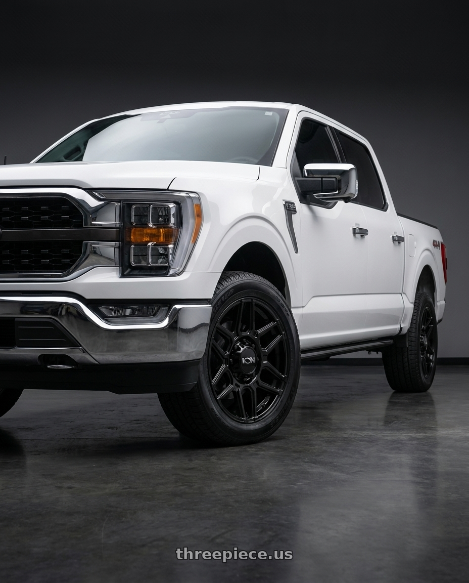 2021 Ford F-150 XL with Ion Type 146 6x135 20x9+18 Gloss Black wheels